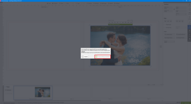 Connect an external image processing programme to the software